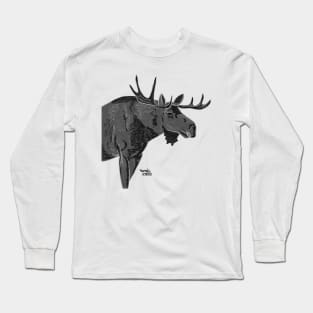 Moose - Scandinavian design: elk - elg Long Sleeve T-Shirt